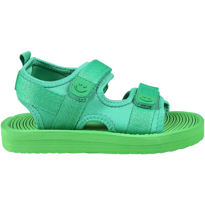 Molo Green Sandals For Babykids With Logo