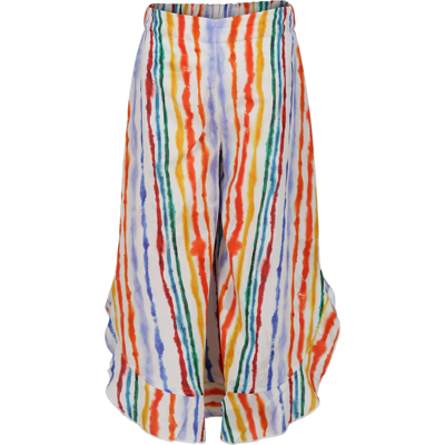 Molo Kids' Girls Rainbow Cotton Beach Trousers In Multicolor