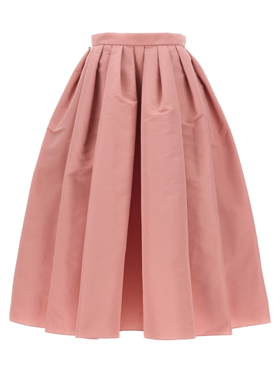 Alexander Mcqueen Light Pink Curled Midi Skirt