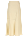 Jil Sander High-waisted Midi Skirt Asymmetric Hem In White