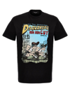 Dsquared2 Dsquared Man Black Cotton T-shirt In Black