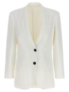 Brunello Cucinelli Viscose And Linen Single-breasted Blazer In White