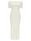 Wardrobe.nyc Shoulder-baring Bodycon Midi Dress In White