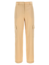 Michael Kors Satin Cargo Pants Beige In Beige