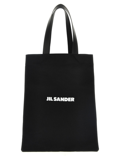 Jil Sander Flat Shopper Medium Shopping In Black