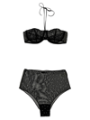 Oseree Gem Necklace Underwear And Body Black In Black