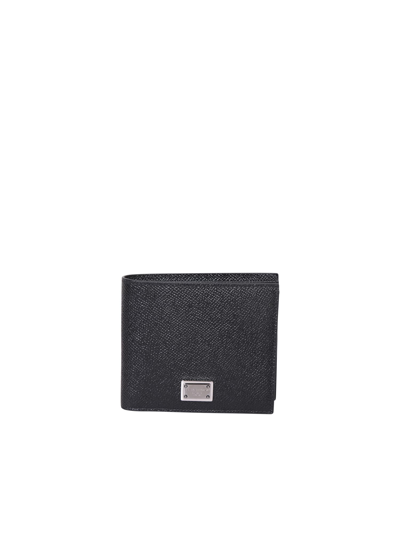 Dolce & Gabbana Bi-fold Leather Wallet In Black