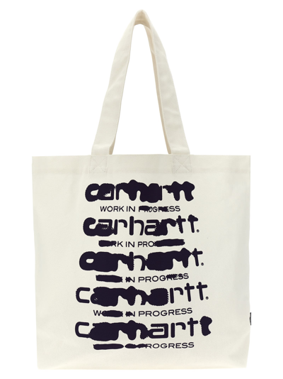 Carhartt Logo Shopping Bag In White