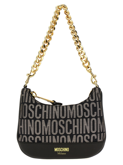 Moschino Logo Handbag In Black