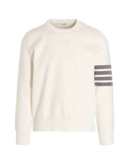 Thom Browne 4 Bar Sweater In White