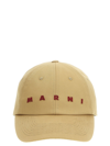Marni Structured Crown Baseball Hat With Bold Logo In Beige