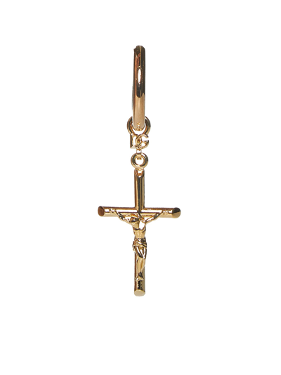 Dolce & Gabbana Crucifix Pendant Earrings In Oro