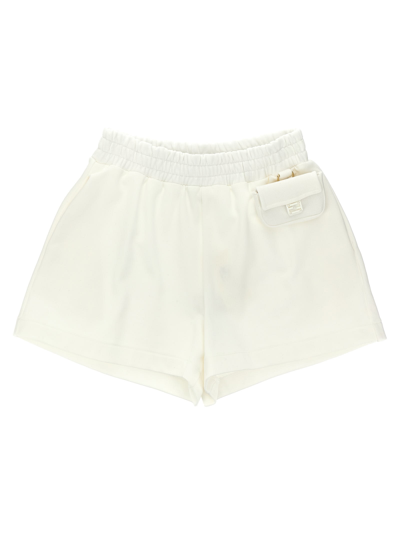 Fendi Kids' Sweatshirt Bermuda Shorts In Gesso