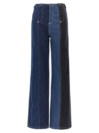 M05ch1n0 Jeans Patchwork Jeans In Blue