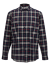 Burberry Plaid Check Shirt With Chest Pocket In Blue