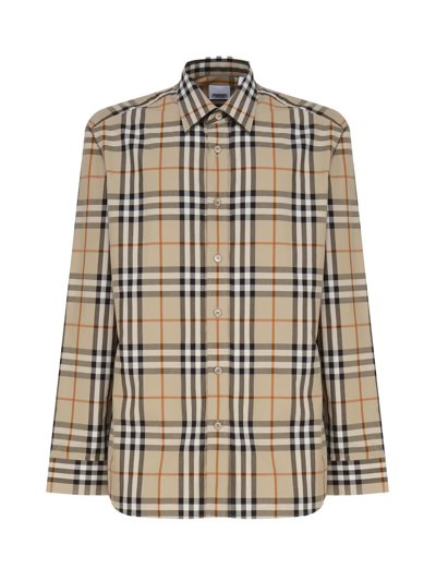 BURBERRY COTTON SHIRT WITH VINTAGE CHECK PATTERN