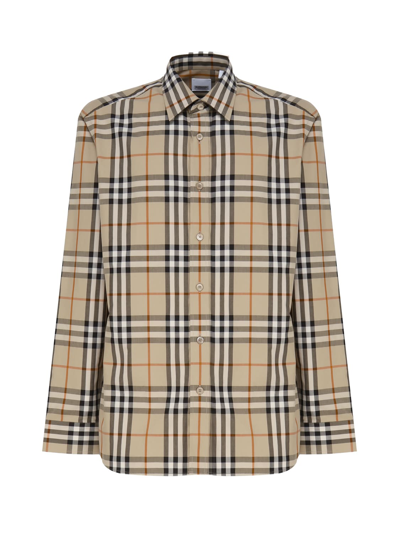 Burberry Check Cotton Shirt In Multi