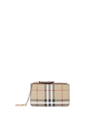 BURBERRY CANVAS KEY RING WITH CHECK PATTERN