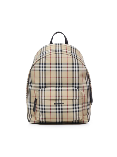 Burberry Nylon Vintage Check Backpack In Archive Beige