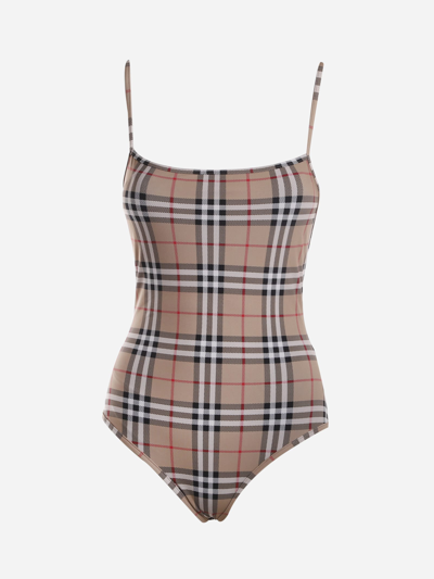 BURBERRY ONE-PIECE SWIMSUIT WITH VINTAGE CHECK PATTERN