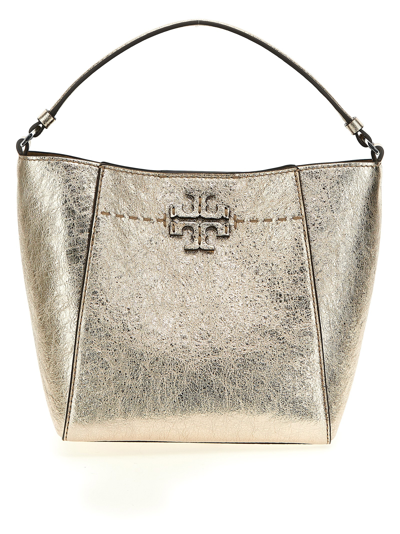 Tory Burch Mcgraw Small Bucket Bag In Gold