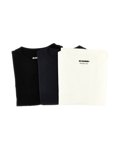 Jil Sander 3-pack Logo Patch T-shirt In Multicolor