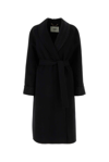 Fendi Black Wool Blend Coat In Black