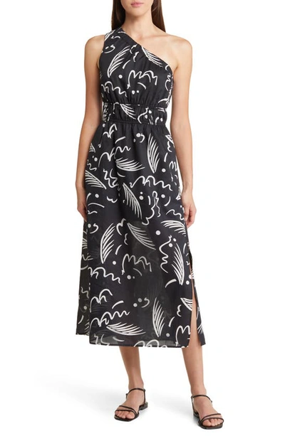 Rails Tahiti Night Selani One-shoulder Midi Dress