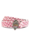 Kurt Geiger Crystal Houndstooth Belt In Pink