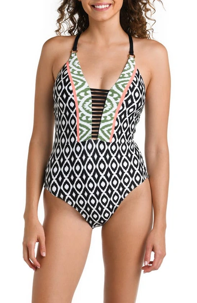 LA BLANCA STRAPPY PLUNGE ONE-PIECE SWIMSUIT