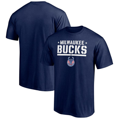 Fanatics Branded Navy Milwaukee Bucks Hoops For Troops Trained T-shirt