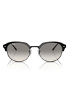 Ray Ban Clubmaster 53mm Sunglasses In Black On Black/arista