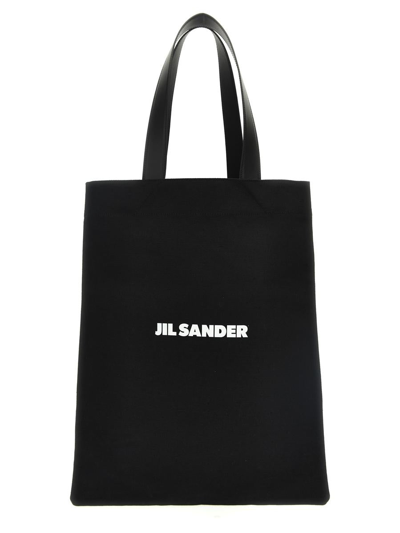 Jil Sander 'flat Shopper' Medium Shopping In Black