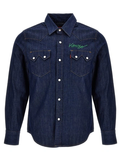 Kenzo Levi Strauss & Co. Shirt With Chest Pockets In Blue