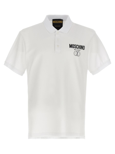 Moschino Double Smile Polo White/black