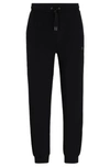 Hugo Boss Stretch-cotton Tracksuit Bottoms With Stacked Logo In Black