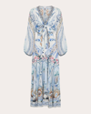 Camilla Season Of The Siren Blouson-sleeve Maxi Layer In Blue