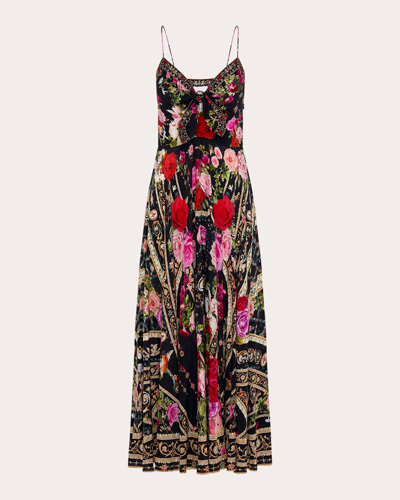 Camilla Reservation For Love Tie-front Maxi Dress In Black