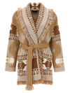 Alanui Icon Cashmere And Linen Blend Cardigan In Beige
