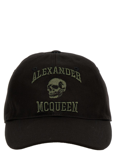 Alexander Mcqueen Varsity Skull Cap In Black