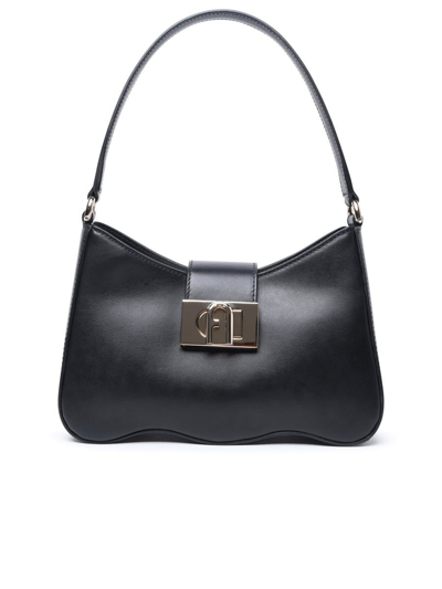 Furla 1927 Wave Leather Shoulder Bag In Black