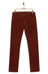 Ag Tellis Slim Fit Corduroy Pants In Sulfur Rich Crimson