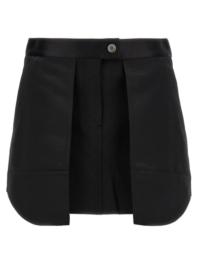 Helmut Lang Contrast-panel A-line Twill Mini Skirt In Blk