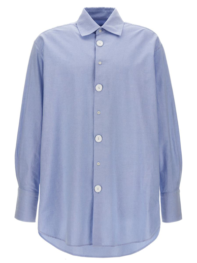 Jw Anderson Anchor-embroidered Cotton Shirt In Blue