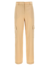 Michael Kors Satin Cargo Pants Beige In Beige
