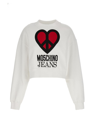 Mo5ch1no Jeans Logo Sweatshirt White