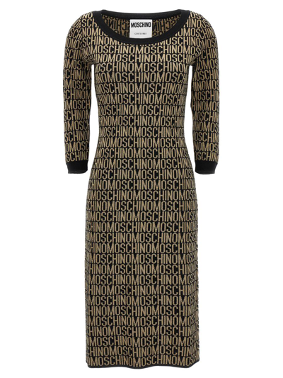 Moschino Logo Dress In Black