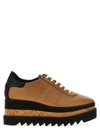Stella Mccartney Wedge Platform Sneakers Heel Detail In Brown