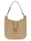 Tom Ford Hammered Leather Shoulder Strap Crossbody Bags Beige