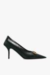 Balenciaga 80mm Square Knife Bb Crocodile-effect Pointed Pumps In New